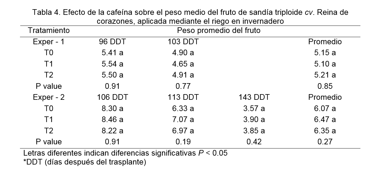 Uso de cafeína en la bioestimulación para sandía