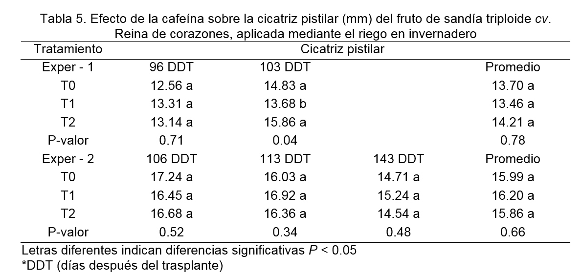 Uso de cafeína en la bioestimulación para sandía